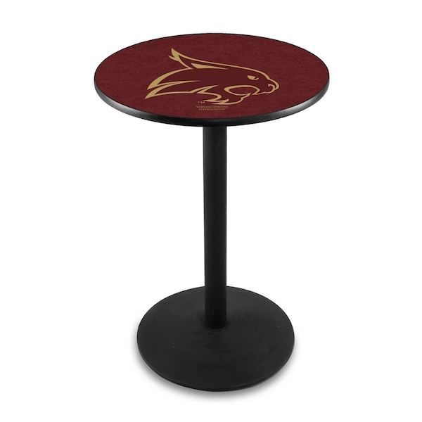 42" Blk Wrinkle Texas State Pub Table